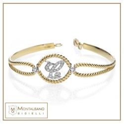 bracciale Intrecci fiori lettera